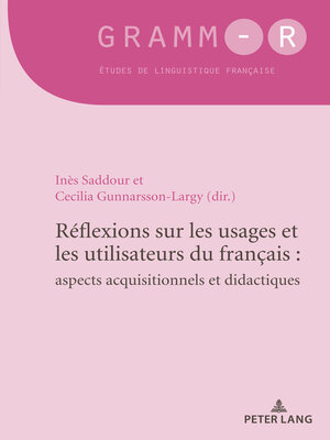 cover image of Réflexions sur les usages et les utilisateurs du français